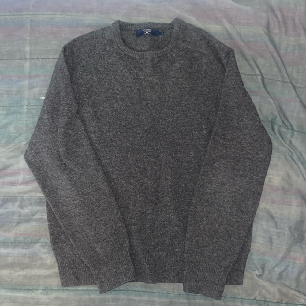 J. Crew 100% Lambswool Sweater Charcoal Gray Large